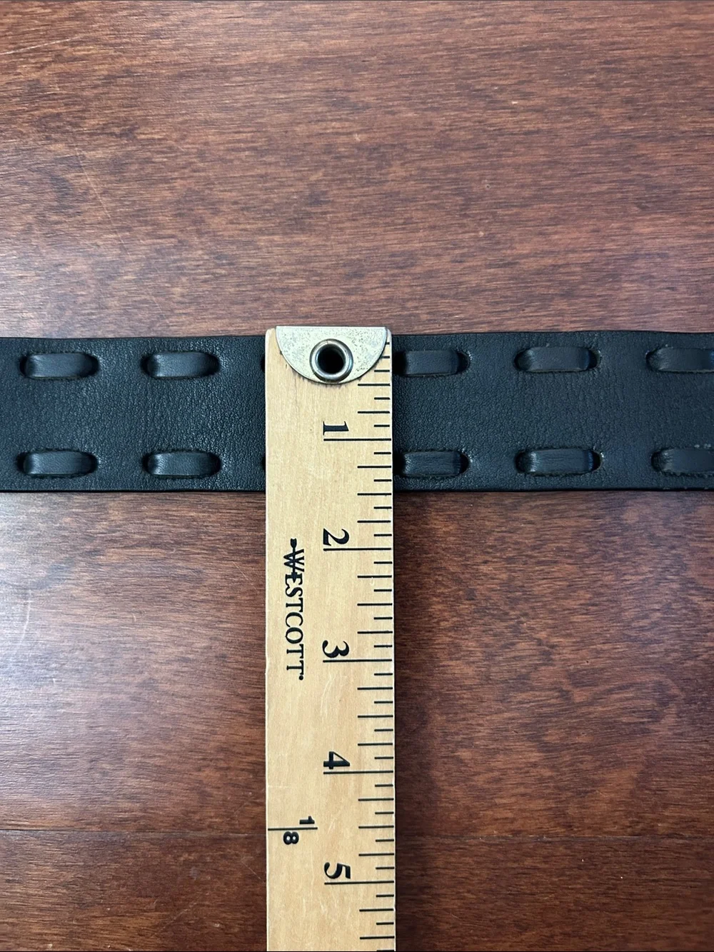 The Children’s Place Kid’s Chunky Black Leather Belt, Silver Buckle, Size 8-14